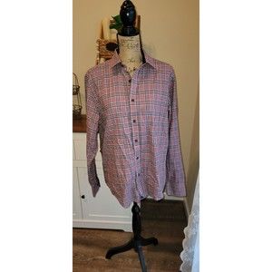 UNTUCKit Plaid Button Down Long Sleeve Casual Shirt Size Large EUC